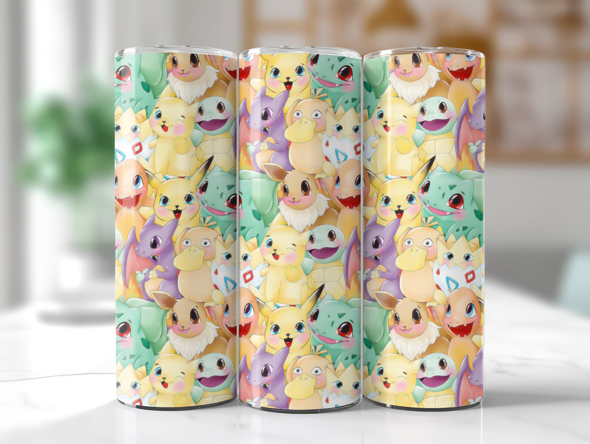 Bundle 20oz Pikachu Skinny Tumbler Wrap, Cartoon 20oz Skinny Tumbler Sublimation, Pokemon Tumbler Wrap, Cartoon Png, Gotta Catch ‘Em All! - VartDigitals