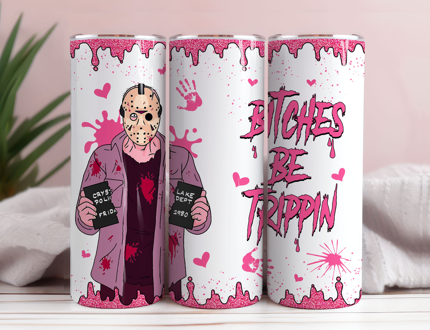 Horror Charaktere 20 Oz Skinny Tumbler Straight PNG Sublimation Sofort Download, Halloween Tumbler Wrap Png, Gruselfilm PNG 1