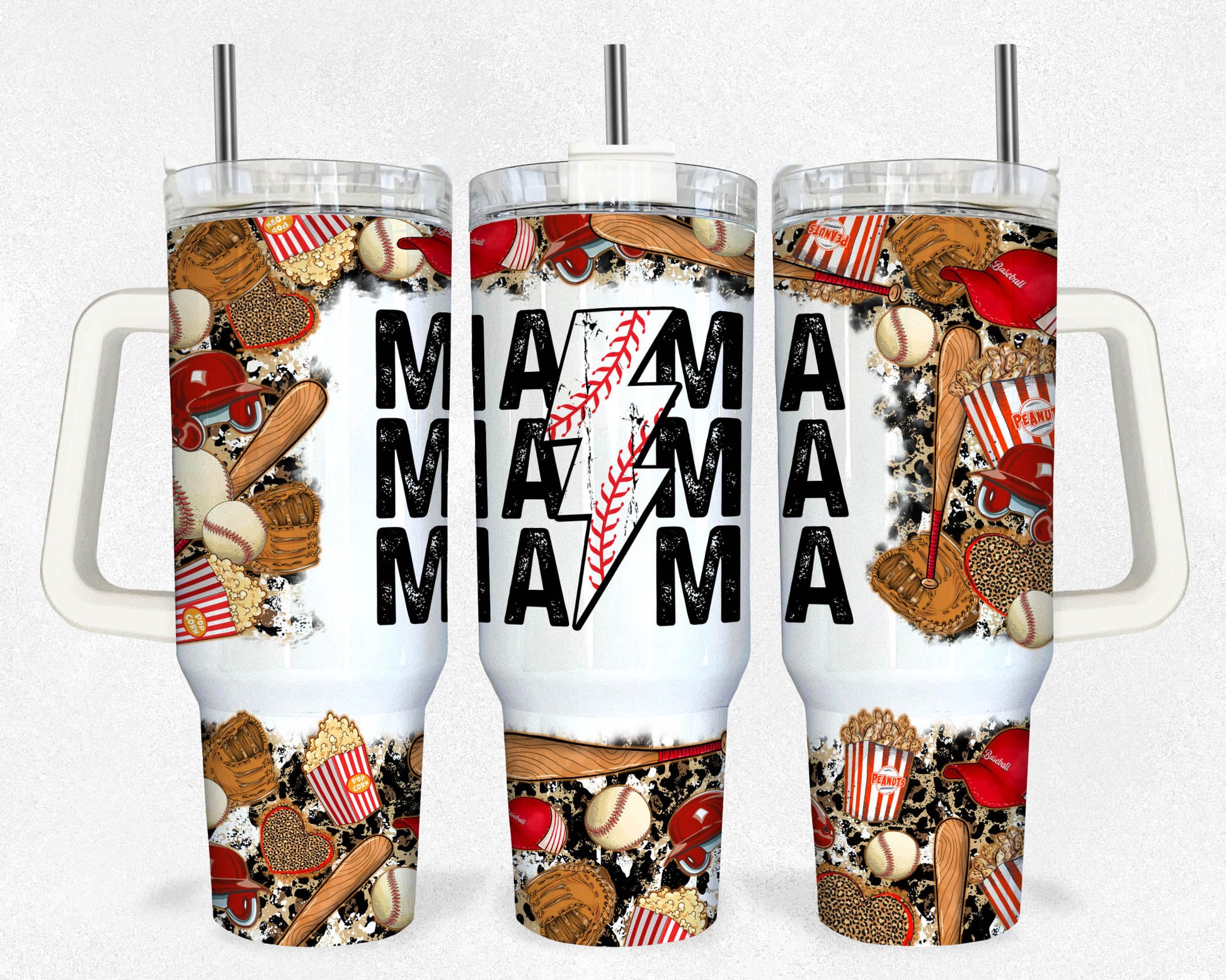 Baseball Mama 40oz Tumbler Wrap, 40 oz Tumbler Sublimation Design, Baseball Mama 40oz Png, Seamless 40oz Quencher Tumbler Wrap PNG Tumbler 1 - VartDigitals