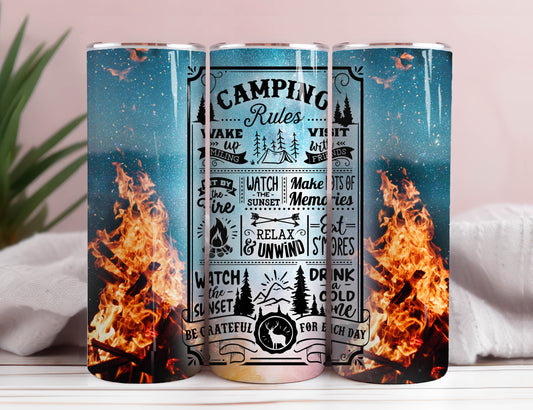 Camping life Tumbler 20oz Skinny Sublimation Png Designs straight, tape 1