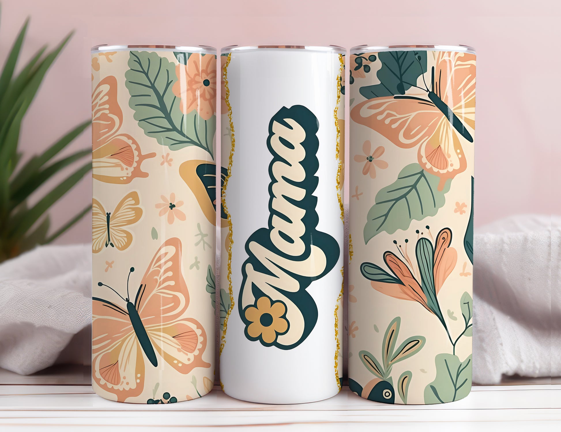 Retro Mama 20oz Sublimation Tumbler Design, Mom Aesthetic Floral - VartDigitals