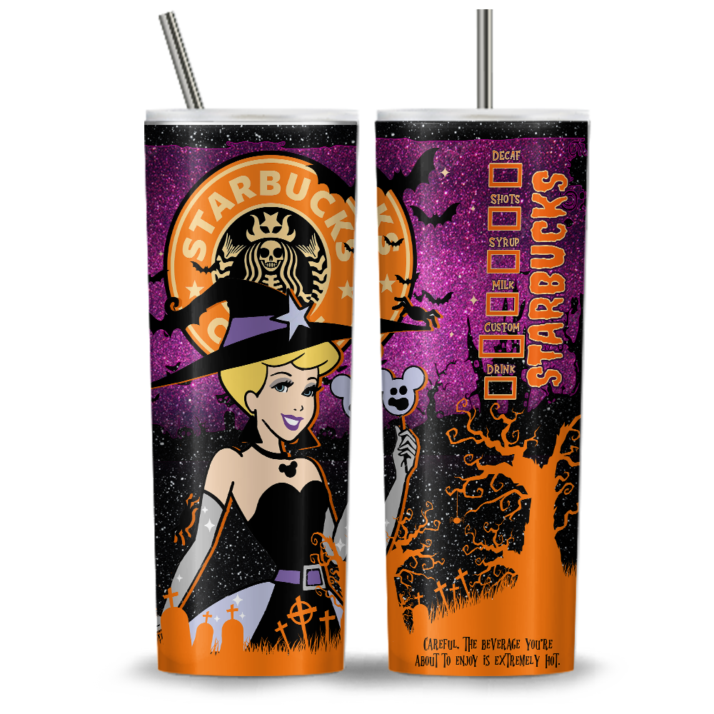 Princess Halloween Starbucks 20oz Tumbler Wrap, Princess Tumbler Png, Ariel Png, Die Schöne und das Biest, Süßes oder Saures, Gruselige Stimmung (11 PNG-Dateien)