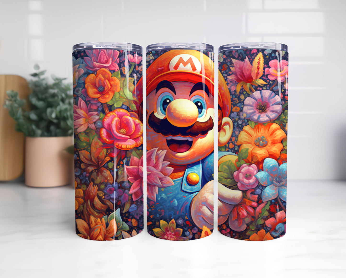 Big Bundle Mario Tumbler, Mario Tumbler 20oz, 20oz Skinny Tumbler, Cartoon Tumbler, Video Game Skinny Tumbler 20 - VartDigitals