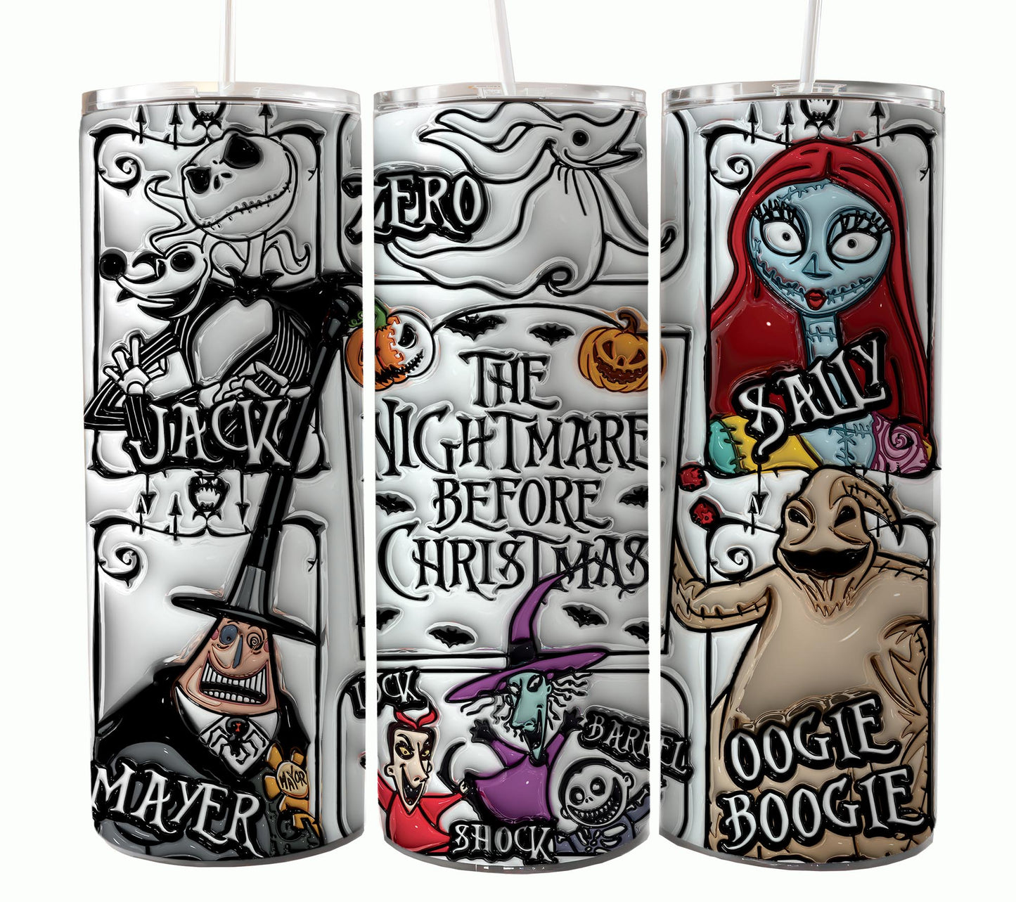 Nightmare Before Christmas Cartoon Charakter Tumbler Wrap Valentinstag 20Oz Tumbler Wrap Png Jack und Sally Tumbler Sublimation Design