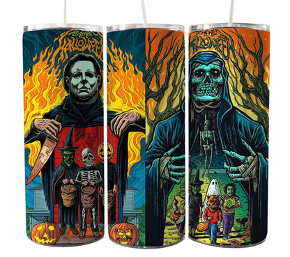 Bundle Horror Charaktere 20oz Skinny Tumbler Sublimation Designs Zeitung Horror Bundle Png Tumbler Straight Digital Download 2