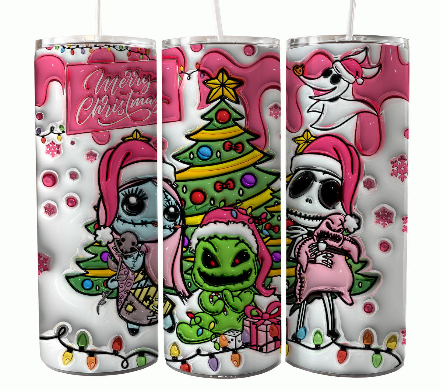 Nightmare Before Christmas Cartoon Charakter Tumbler Wrap Valentinstag 20Oz Tumbler Wrap Png Jack und Sally Tumbler Sublimation Design