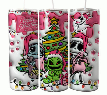 Nightmare Before Christmas Cartoon Charakter Tumbler Wrap Valentinstag 20Oz Tumbler Wrap Png Jack und Sally Tumbler Sublimation Design