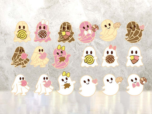 Spooky Conchas SVG, Mexican Conchas Ghost, Halloween Pan Dulce Stickers PNG,  Layered Cricut Files, Download Easy SVG, Dia de Muertos - VartDigitals