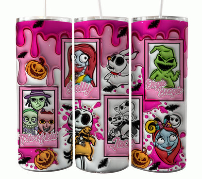 Nightmare Before Christmas Cartoon Charakter Tumbler Wrap Valentinstag 20Oz Tumbler Wrap Png Jack und Sally Tumbler Sublimation Design