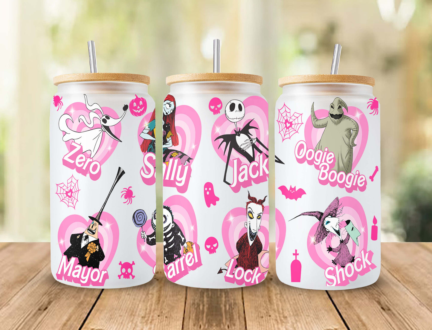 Gruseliger Film Nightmare Tumbler Wrap, 16oz Dosenglas, Jack und Sally Full Tumbler Wrap, Sublimationsdesign, Boo Bash, Jack Skellington Dosenglas 2 