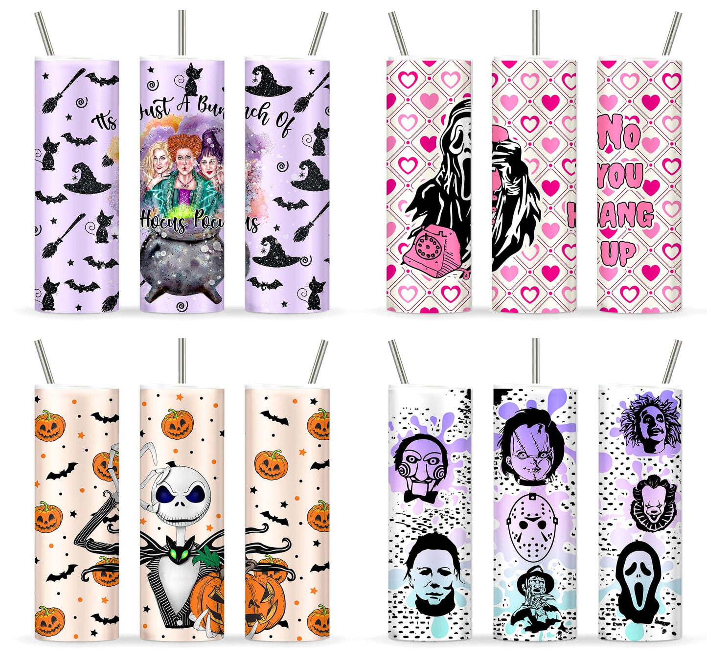 Hor Halloween  Tumbler Wrap Sublimation 20oz Tumbler Design Download PNG