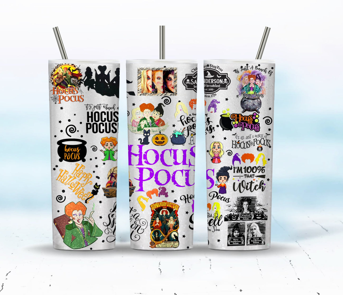 Hocus Pocus Tumbler 20 盎司，万圣节 Tumbler png 设计用于升华，有趣的营养事实万圣节升华数字下载