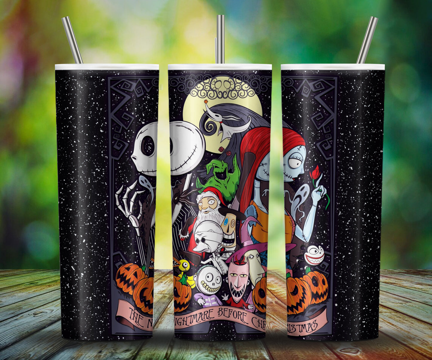 Nightmare Before Christmas Cartoon Charakter Tumbler Wrap Valentinstag 20Oz Tumbler Wrap Png Jack und Sally Tumbler Sublimation Design