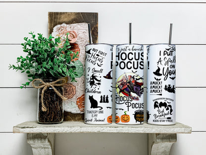 Bundle Hocus Pocus Tumbler, Halloween Tumbler 20oz Skinny Sublimation, HorrorFilm Tumbler Digitales Design, PNG Sofort Download