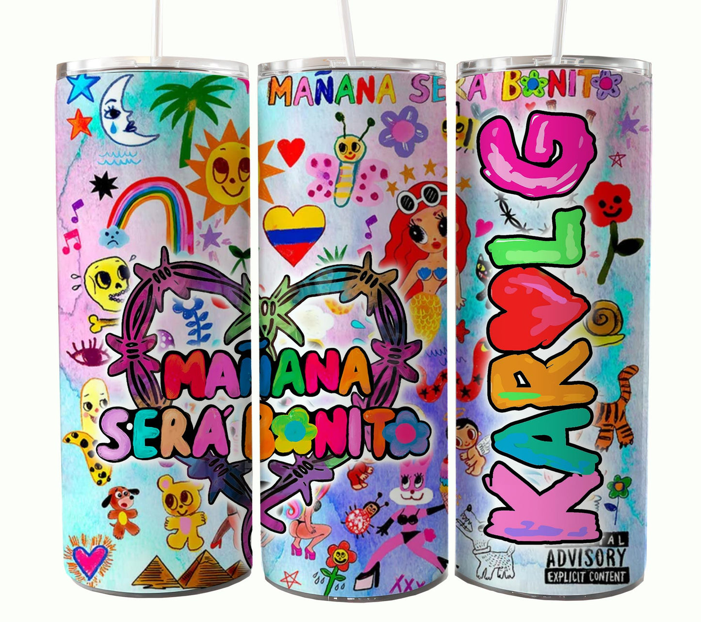 Karol 专辑 Tumbler，Karol Tumbler Wrap，Manana Sera Bonito PNG，Karol G 新专辑封面，Manana Sera Bonito，Pero Tu，kármika，Png