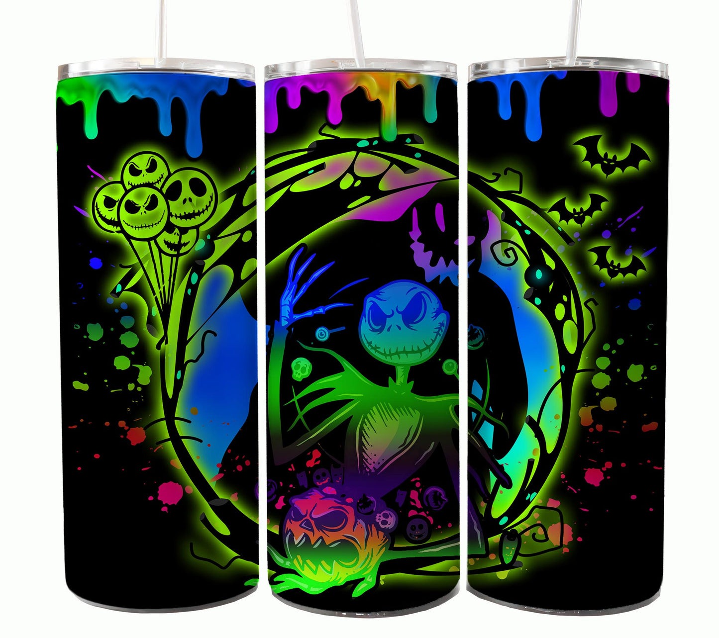 Nightmare Before Christmas Cartoon Charakter Tumbler Wrap Valentinstag 20Oz Tumbler Wrap Png Jack und Sally Tumbler Sublimation Design