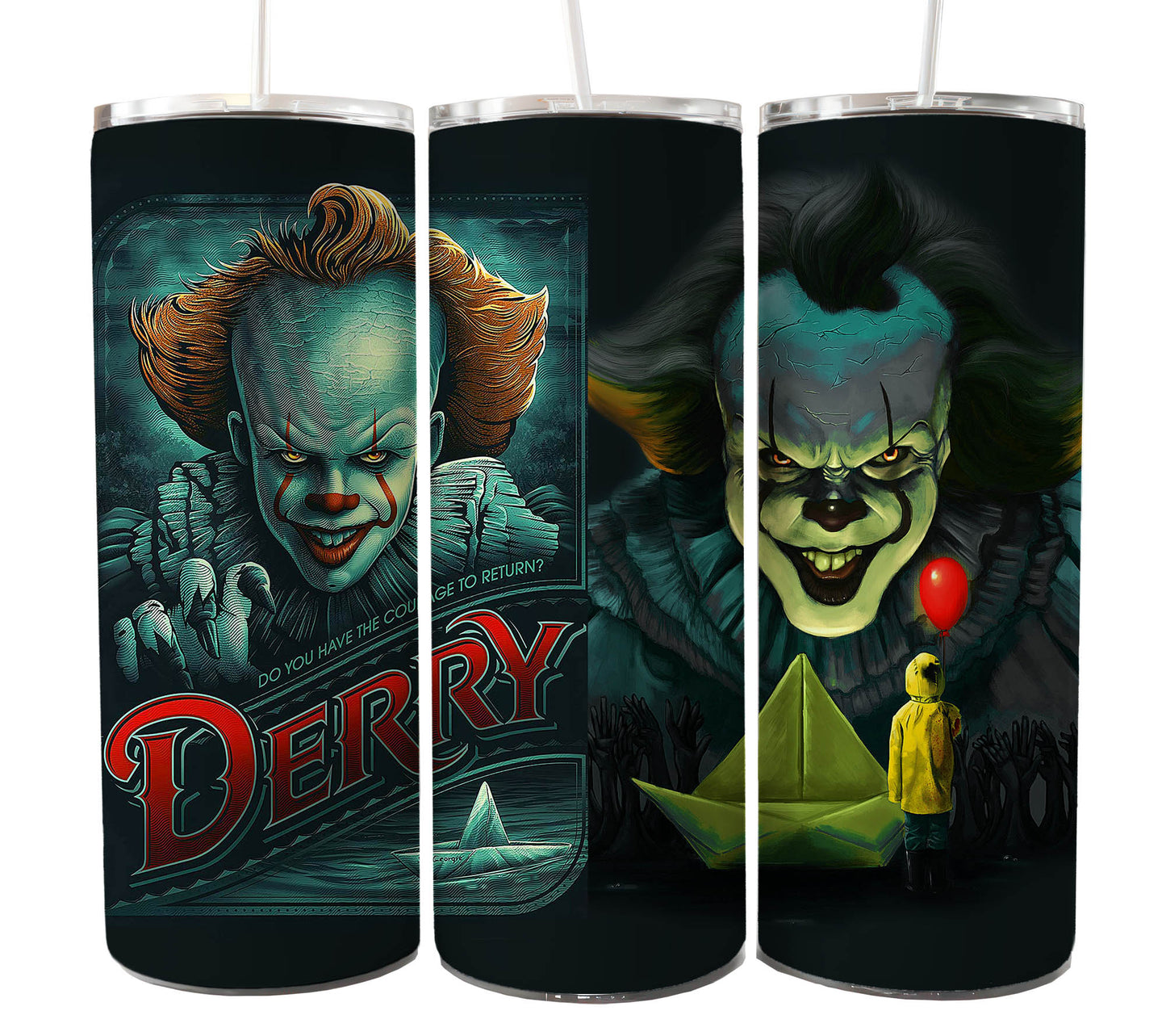 Bundle Horror Charaktere 20oz Skinny Tumbler Sublimation Designs Zeitung Horror Bundle Png Tumbler Straight Digital Download 2