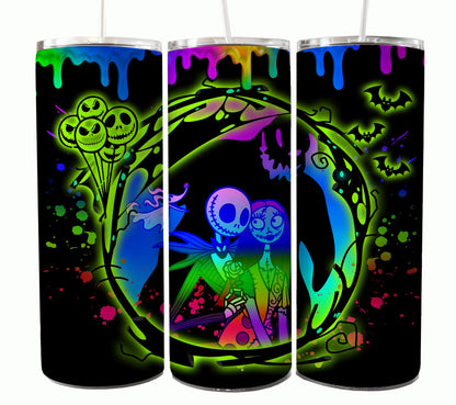 Nightmare Before Christmas Cartoon Charakter Tumbler Wrap Valentinstag 20Oz Tumbler Wrap Png Jack und Sally Tumbler Sublimation Design