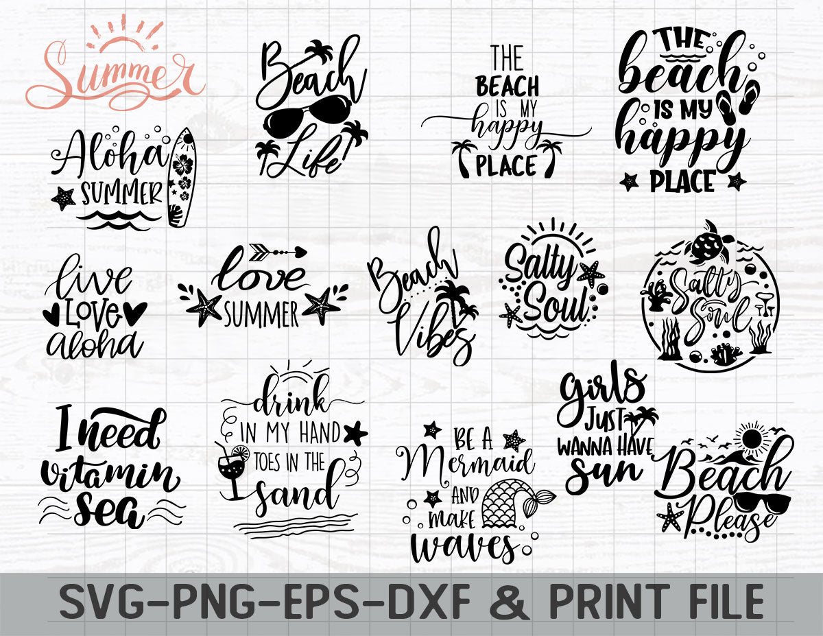 Summer Bundle SVG, Beach Svg, Summer time svg