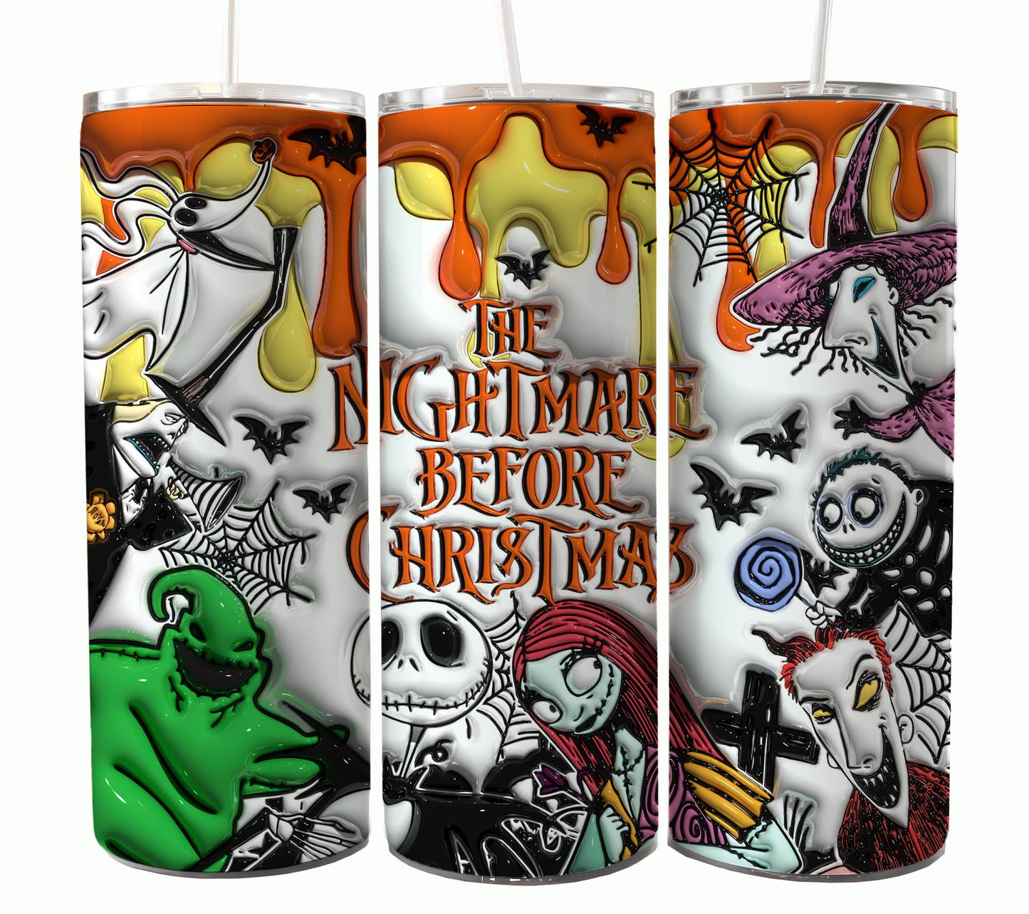 Nightmare Before Christmas Cartoon Charakter Tumbler Wrap Valentinstag 20Oz Tumbler Wrap Png Jack und Sally Tumbler Sublimation Design