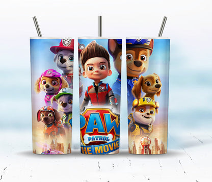 Cartoon Paw Patrol Tumbler 20oz Png, Entzückende Paw-ty Puppies Tumbler Wrap Designs, 20oz Tumbler PNG Download