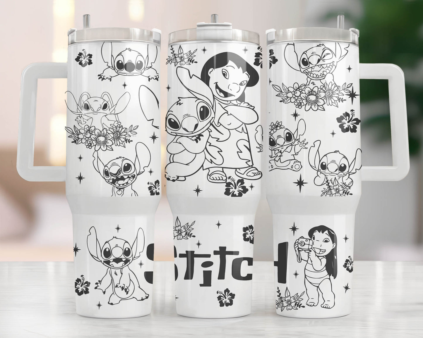 Bundle Cartoon-Figuren 40 oz Tumbler Wrap, Halloween Quencher Tumbler Sublimation, Cartoon Tumbler Png, Princess Wrap, Nightmare Scary