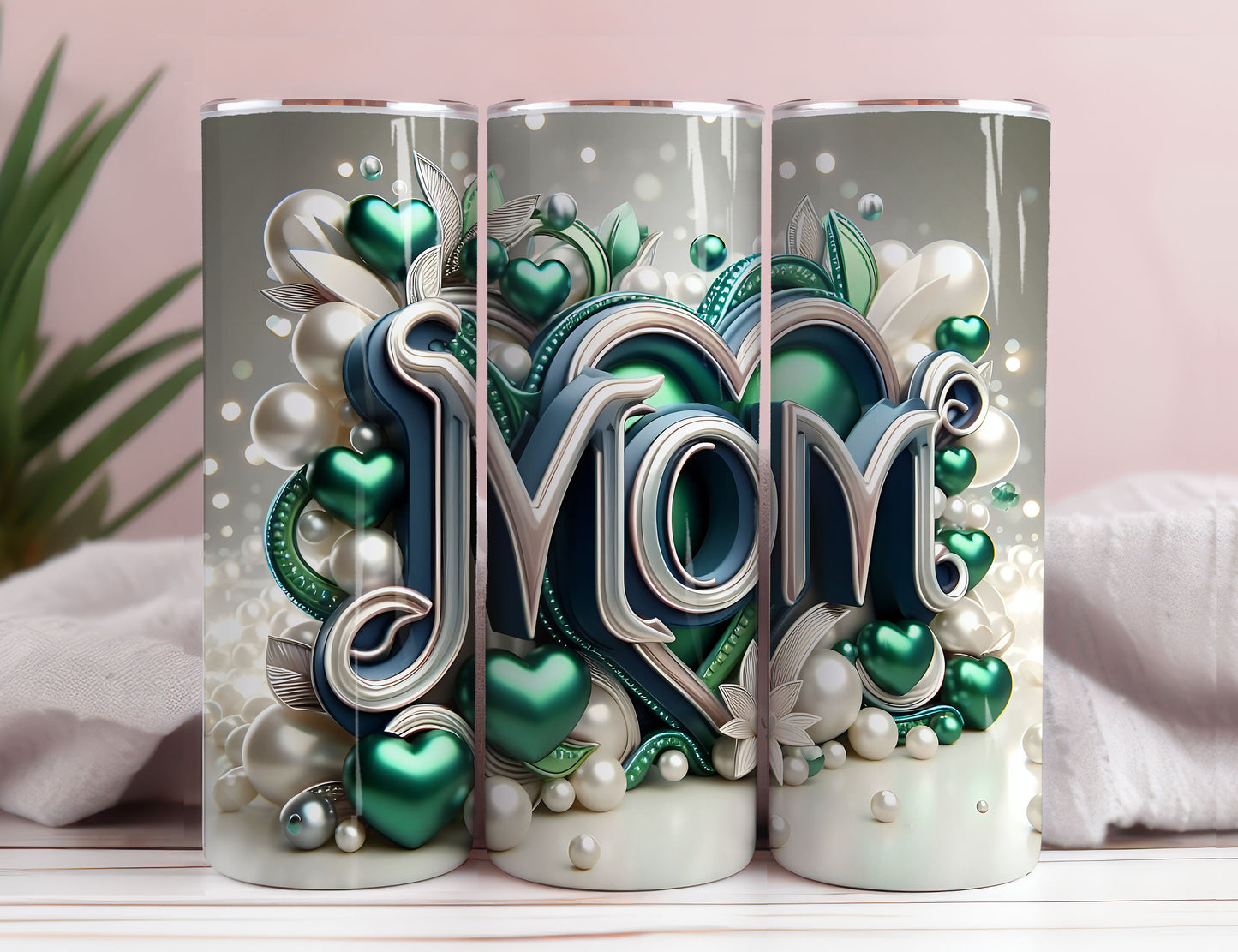 LOVE MOM 20oz Skinny Tumbler Wrap, Sublimation Design, Digital Download PNG,Mom Tumbler Wrap PNG 2 - VartDigitals