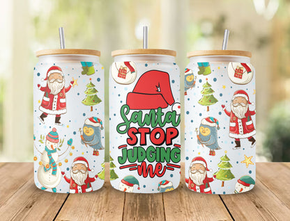 Es ist die schönste Zeit des Jahres 16oz Glasdose Sublimation Design, Schneemann Weihnachtsauto, Lustige Weihnachtsglasdose Wrap PNG