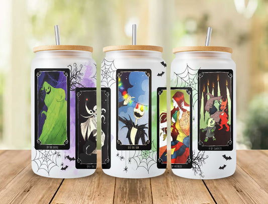 Gruseliger Film Nightmare Tumbler Wrap, 16oz Dosenglas, Jack und Sally Full Tumbler Wrap, Sublimationsdesign, Boo Bash, Jack Skellington Dosenglas 2 