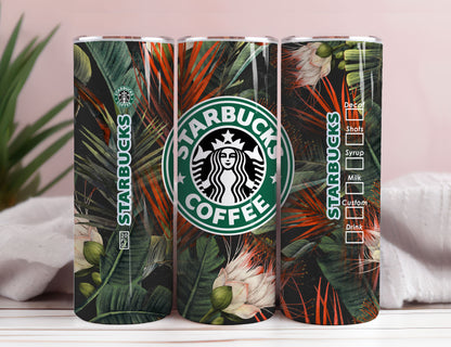 Starbucks 20 oz Tumbler Wrap STRAIGHT TAPERED PNG, Starbucks Hibiscus Tumbler Sublimation Digitaler Download Tumbler Bundle, Sofortiger Download