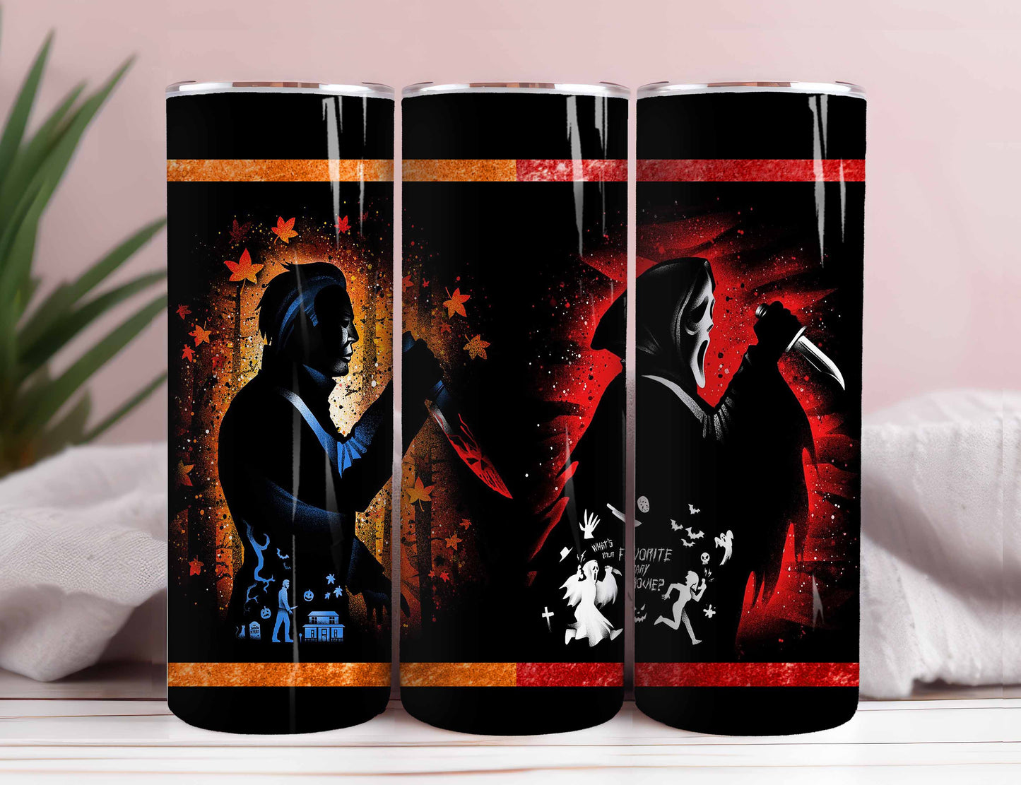 Bundle Horror Charaktere 20oz Skinny Tumbler Sublimation Designs Zeitung Horror Bundle Png Tumbler Straight Digital Download 2