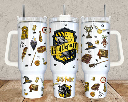 Magischer Zauberer 40oz Tumbler Wrap PNG, HP Quencher Tumbler Sublimation, Zauberer Tumbler Png, Potterhead Tumbler, Magic Wrap, Full Tumbler Wrap