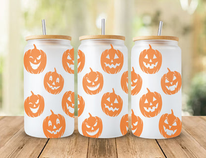 Halloween 16oz glass can png design for sublimation, Nightmare Sublimation digital download