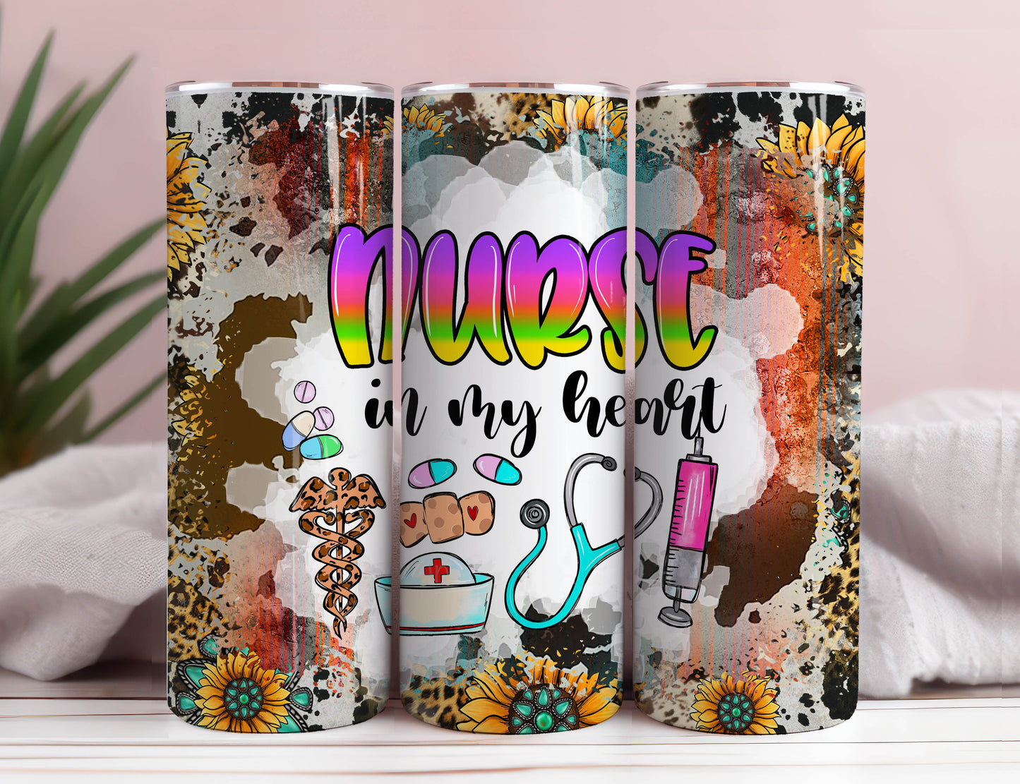 Nurse Tumbler Wrap 20 oz Skinny Tumbler 2