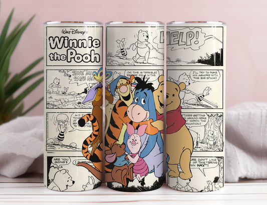 Winnie Pooh 20oz Skinny Tumbler Sublimation Designs, Cartoon Pooh Tumbler Png, Winnie The Pooh Wrap, Sofortiger Download