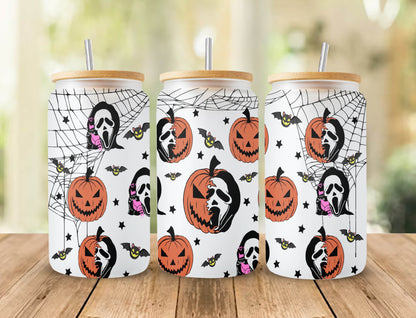 Pumpkin Jack Libbey Dosenglas PNG, Pumpkin King Full Wrap für Libbey Dosenförmiges Bierglas 16oz, Halloween Cup PNG, Dateien für Cricut