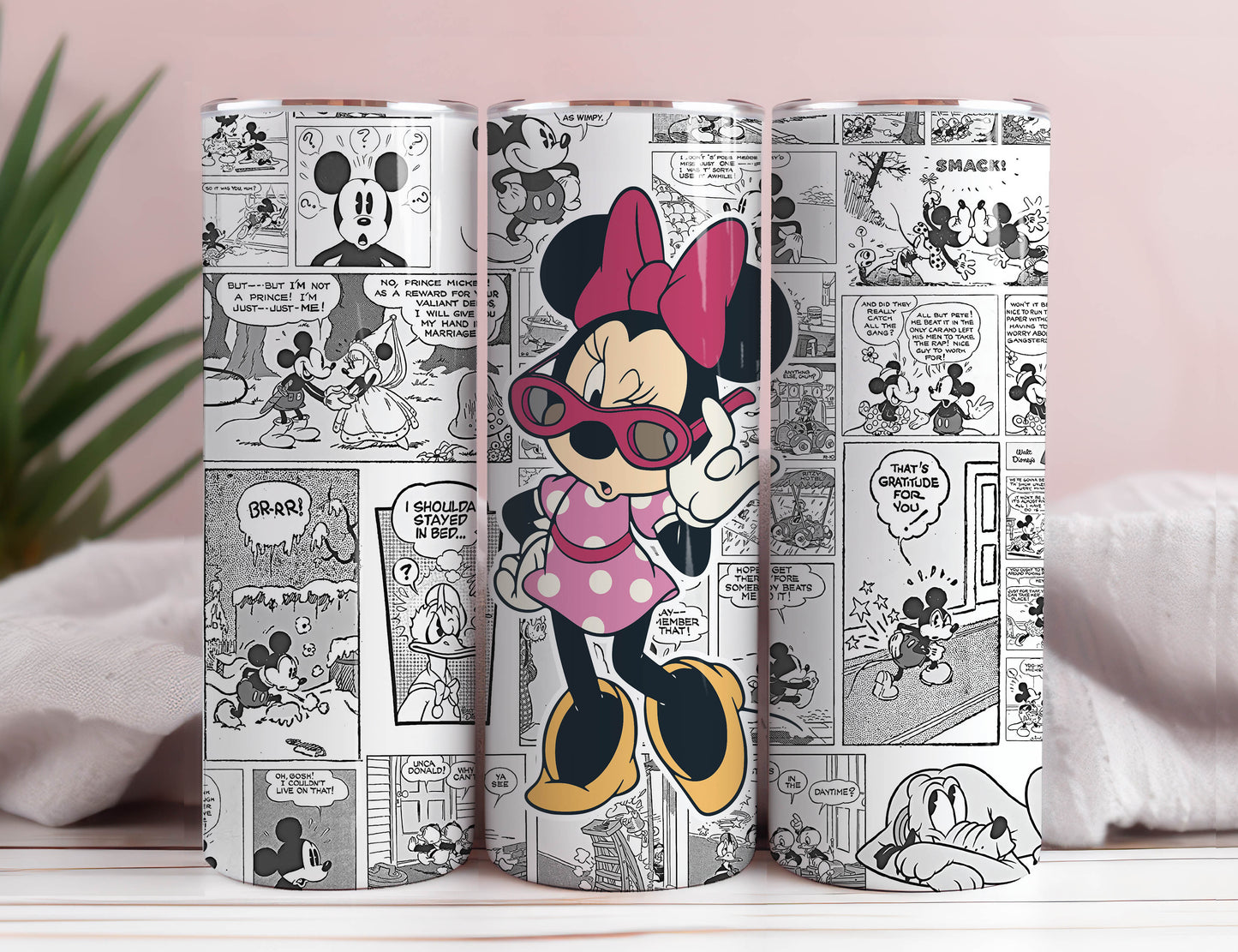 Mickey, Pooh, Stitch, Yoda Sublimationsdesign, ideal für 20oz Skinny Tumbler, kann für Sublimation, Wasserrutsche oder zum Bedrucken von Vinylfolien verwendet werden, süßer Wasserbecher