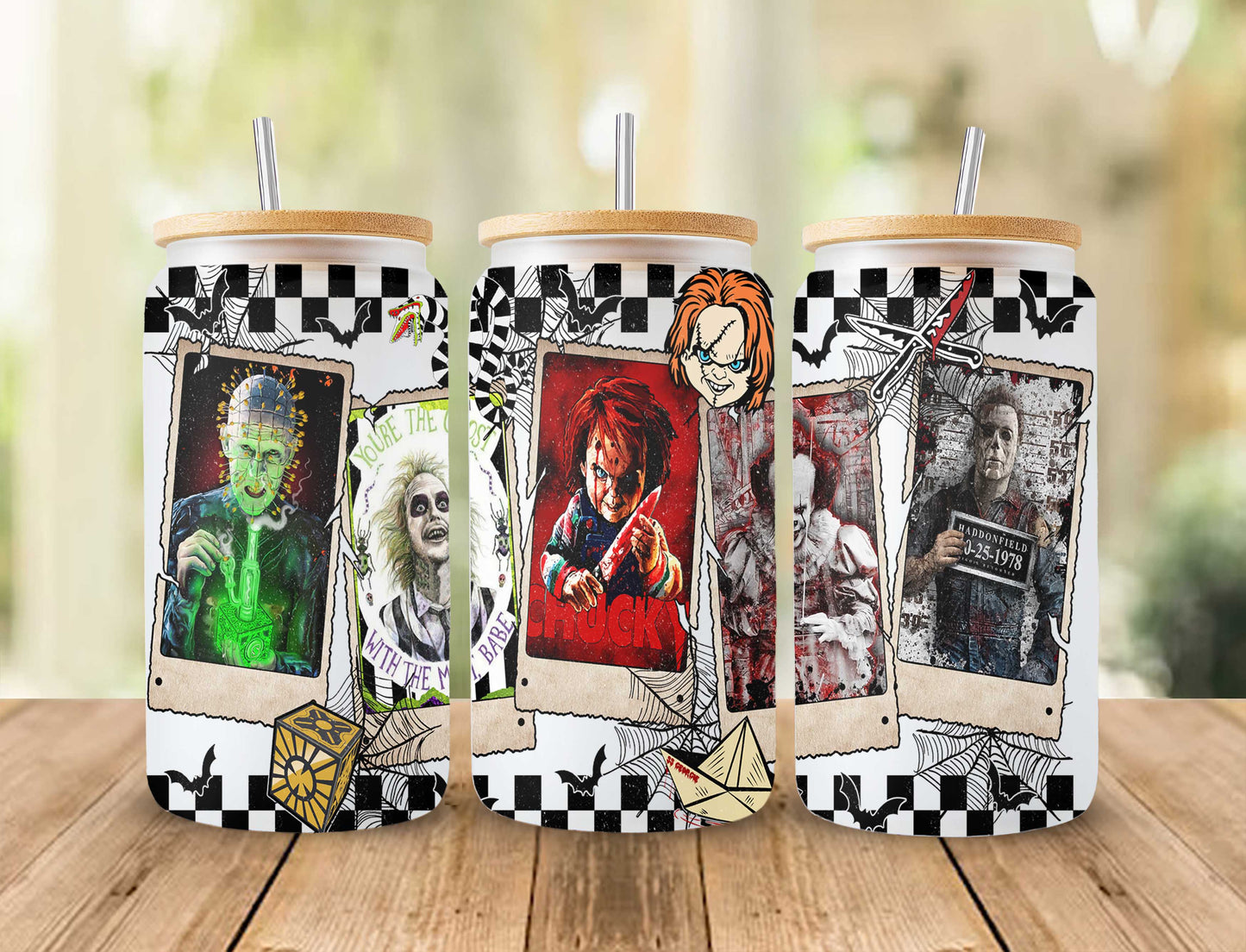 Horror Tumbler 16oz, Halloween 16oz Tumbler, Horror Figuren Tumbler, Gruseliger Film Tumbler, Gruselige Jahreszeit, Gruselige Vibes, Png Download