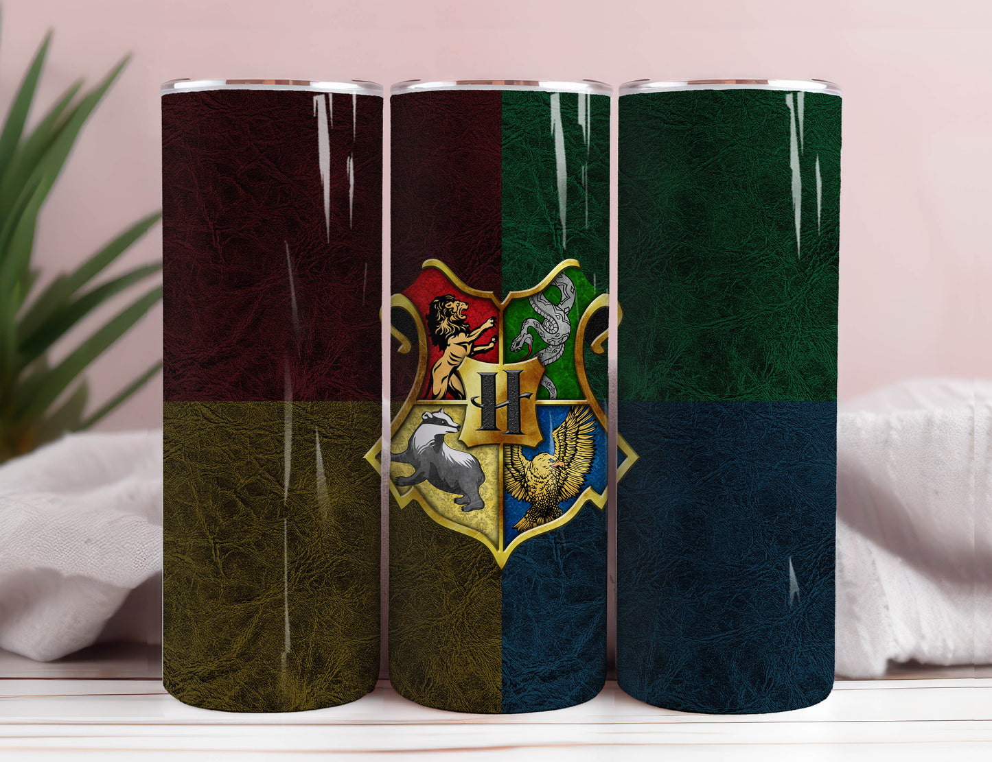 Harry Potter Hogwarts 4 Häuser Skinny Tumbler, Wizard Cup 20oz Skinny Tumbler Fans tolle Geschenkidee Haus