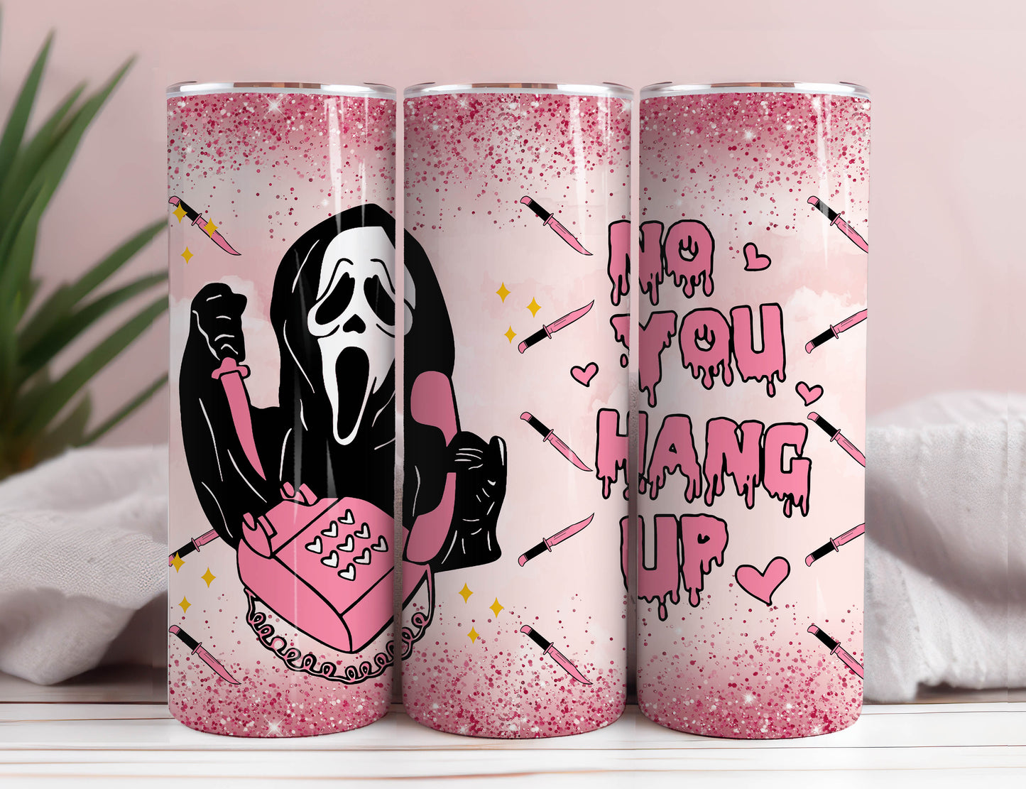 Hor Tumbler Wrap Png, 20oz Horror Halloween Sublimation Download