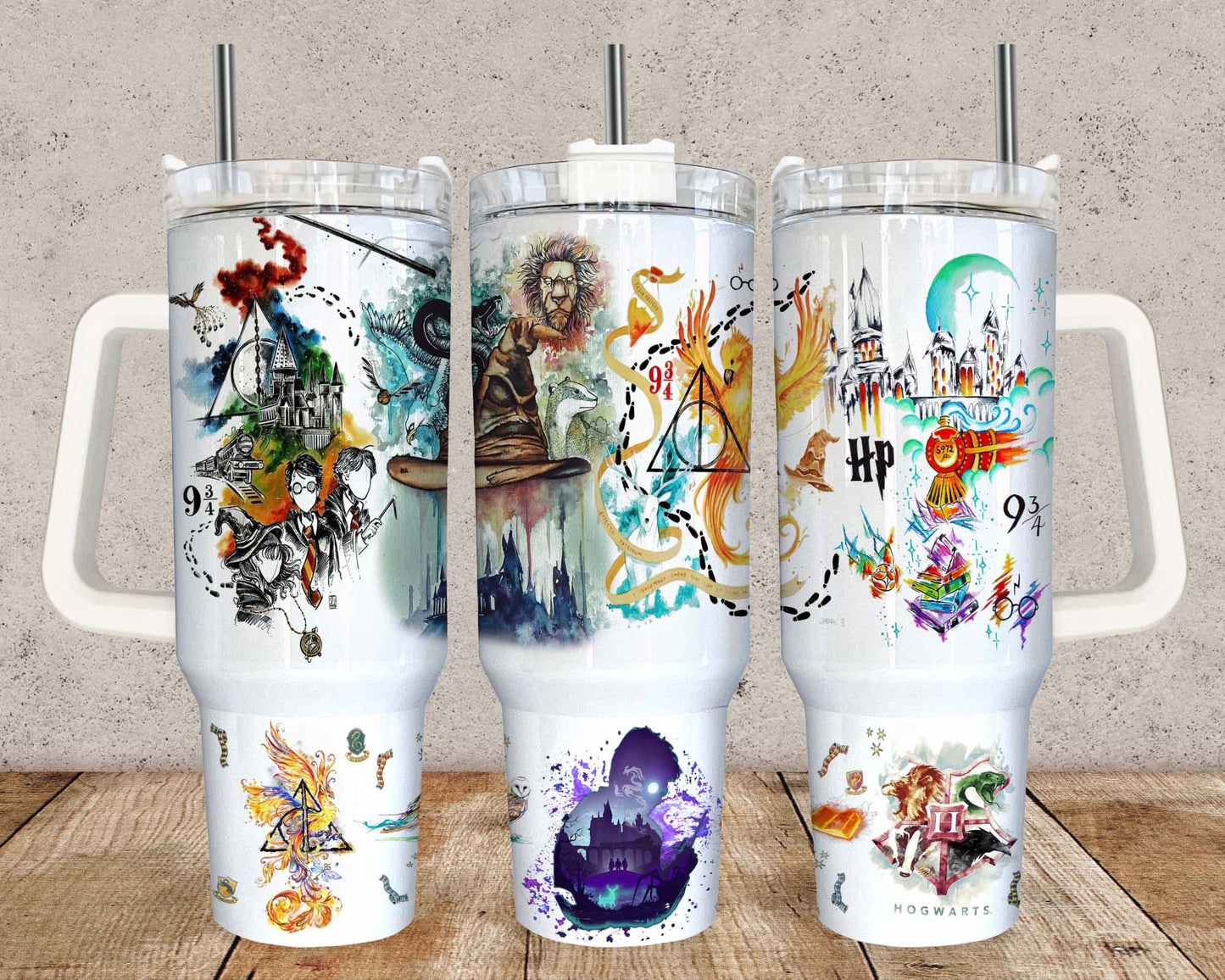 Magischer Zauberer 40oz Tumbler PNG, HP Quencher Tumbler Sublimation, Zauberer Tumbler Png, Potterhead Tumbler, Magic Wrap, Full Tumbler Wrap