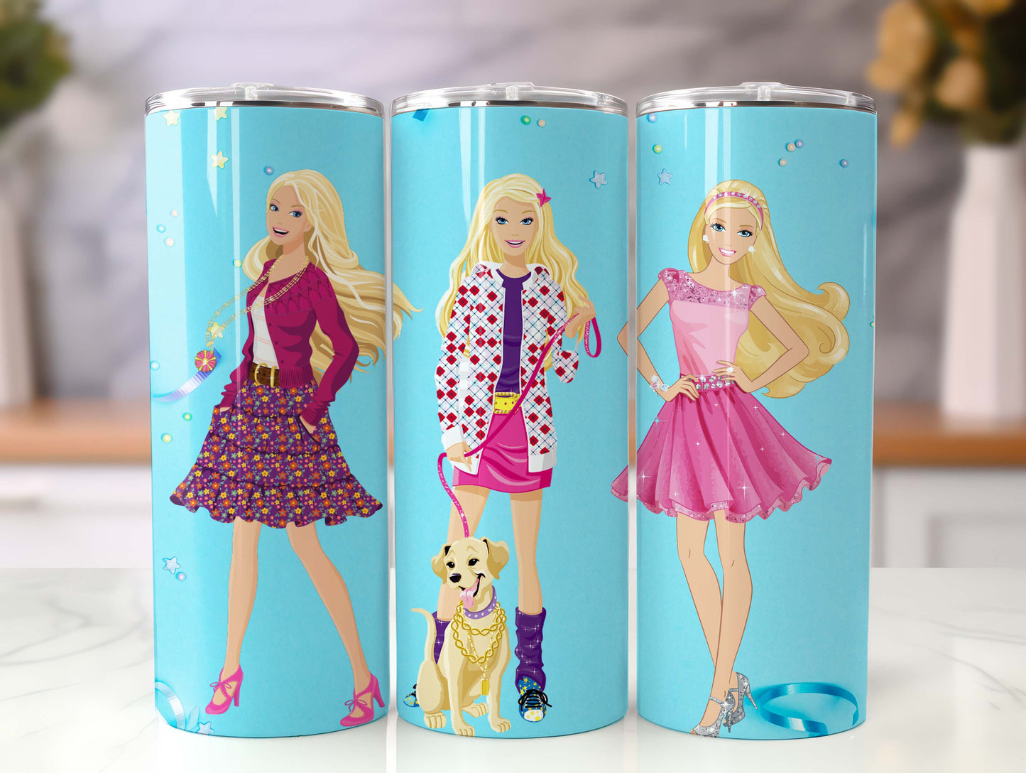 Barbie Tumbler Wrap, 20oz Straight Skinny Wrap, Sublimation Design, Cartoon Tumbler Design, Digital Download - PNG 30 - VartDigitals