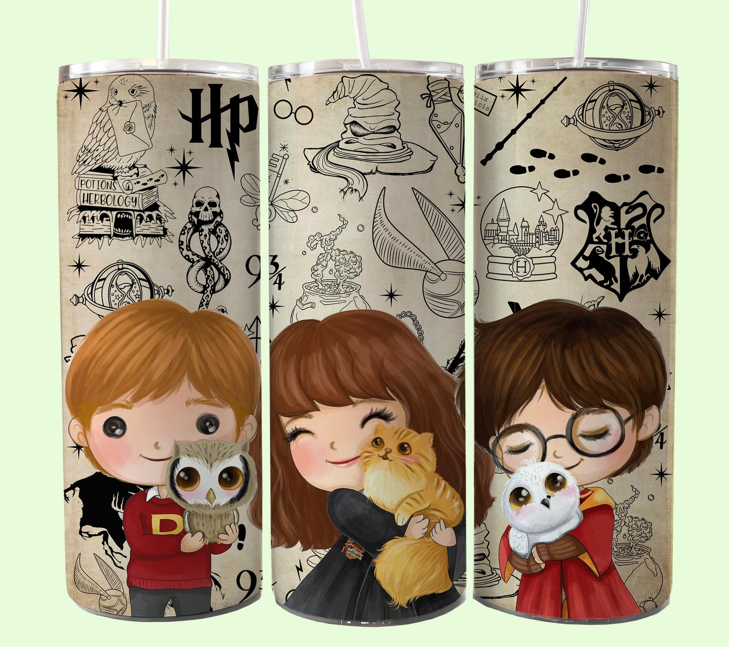 Magischer 20oz Tumbler Wrap PNG, HP Skinny Tumbler Sublimation, Zauberer Tumbler Png, Potterhead Tumbler Png, Hogwarts Wrap, Harry Magic Png