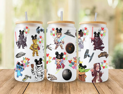 Star Wars Tumbler Wrap, 16oz Dosenglas, Star Wars Png, Voller Tumbler Wrap, Cartoon Tumbler, Dosenglas Wrap, Png Instant Download 1 