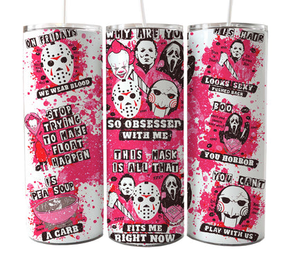 Bundle Horror Charaktere 20oz Skinny Tumbler Sublimation Designs Zeitung Horror Bundle Png Tumbler Straight Digital Download 2