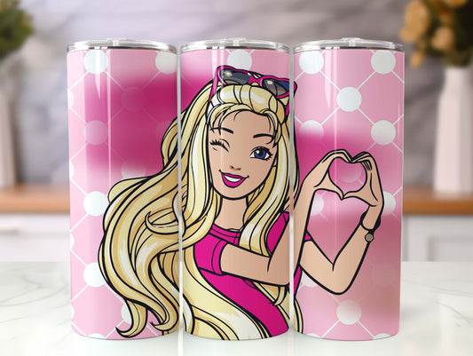 Barbie Tumbler Wrap, 20oz Straight Skinny Wrap, Sublimation Design, Cartoon Tumbler Design, Digital Download - PNG 37 - VartDigitals