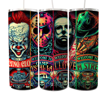 Bundle Horror Charaktere 20oz Skinny Tumbler Sublimation Designs Zeitung Horror Bundle Png Tumbler Straight Digital Download 2