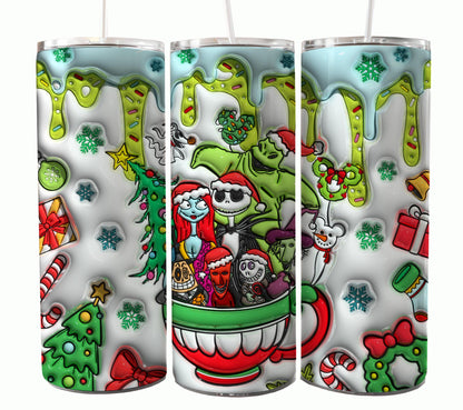 Nightmare Before Christmas Cartoon Charakter Tumbler Wrap Valentinstag 20Oz Tumbler Wrap Png Jack und Sally Tumbler Sublimation Design