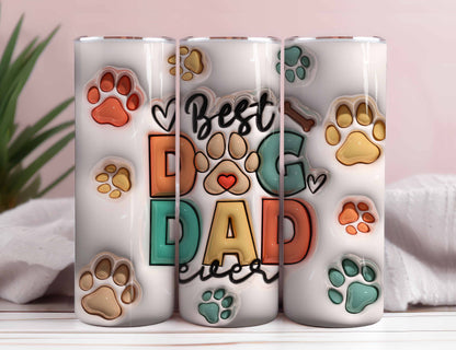 3D Hund Papa 20oz Skinny Tumbler Wrap Sublimation Design, 3D Hund Tumbler Design, 3D Hund Papa aufgeblasener Tumbler, digitaler Download