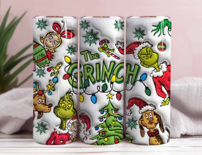 3D Inflated  Christmas Tumbler Design Png 3